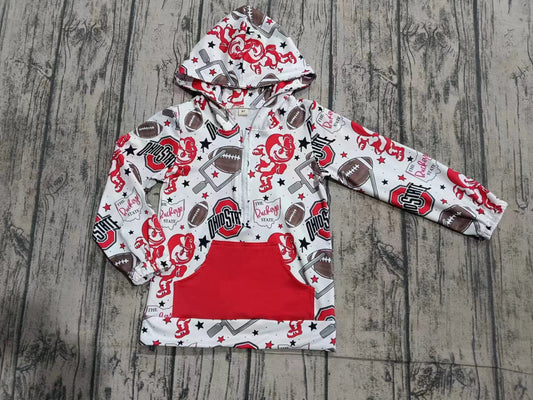 (Custom Design Preorder MOQ 3) Team's OHIOSTATE Print Kids Fall Zipper Hoodie Top