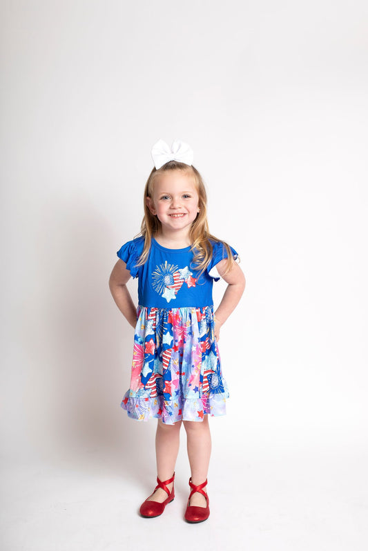 (Promotion)Girls 4th of July dress   GSD0070