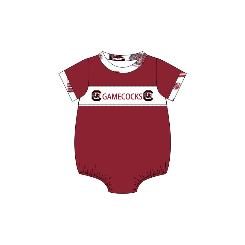 1.7(Custom Design Preorder MOQ 5 Each Design) Team's GAMECOCKS Print Kids Summer Matching Clothes Sibling Wear