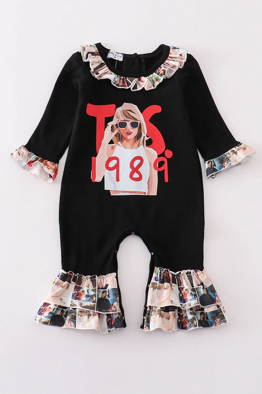 (Custom Design Preorder MOQ 5) Singer Swiftie Plaid Print Baby Girls Romper