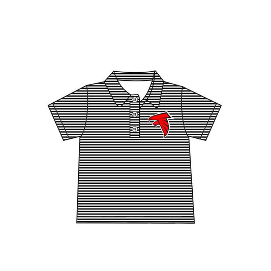 (Custom Design Preorder MOQ 5 Each Item)Team's Falcons Stripes Print Polo Top Mom and Me Matching Clothes