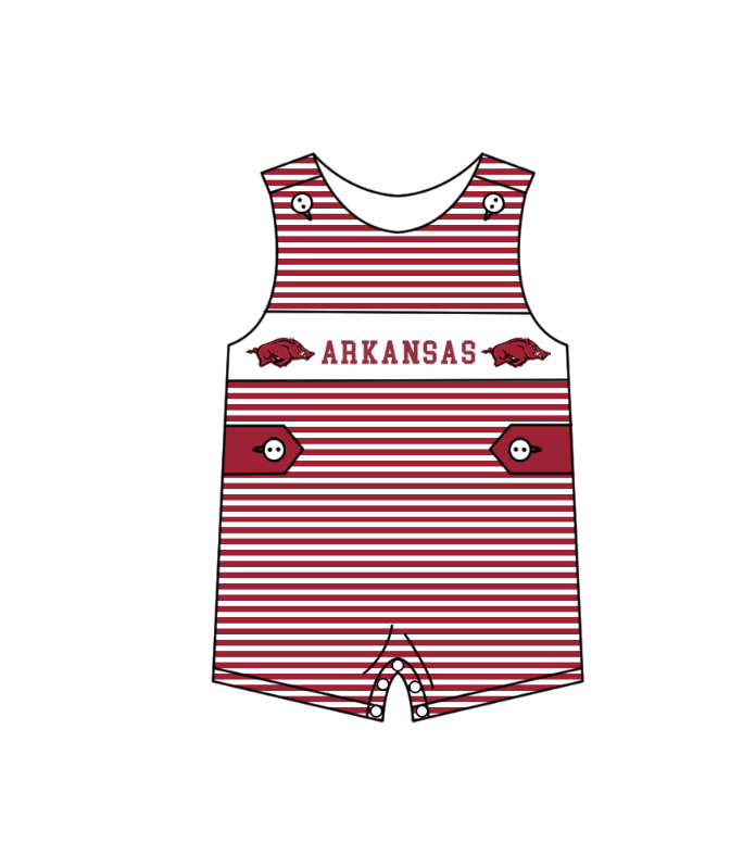 (Custom Design Preorder MOQ 5 Each Item) Team's Arkansas Print Kids Summer Matching Clothes Sibling Wear