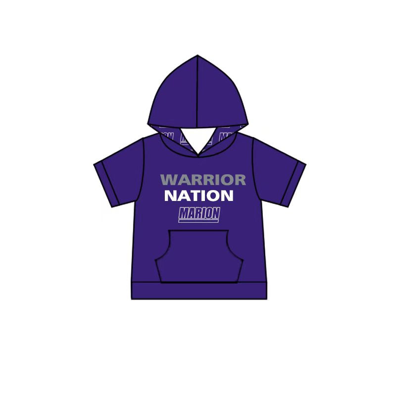 (Custom Design Preorder MOQ 5 Each Item)Team's MARION Purple Print Hoodie Top Mom and Me Matching Clothes