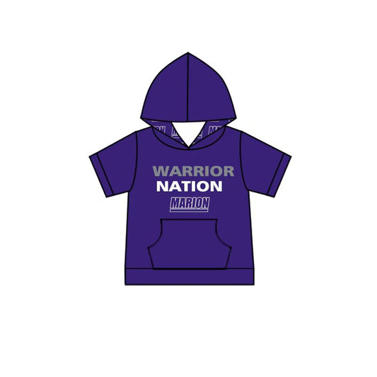 (Custom Design Preorder MOQ 5 Each Item)Team's MARION Purple Print Hoodie Top Mom and Me Matching Clothes