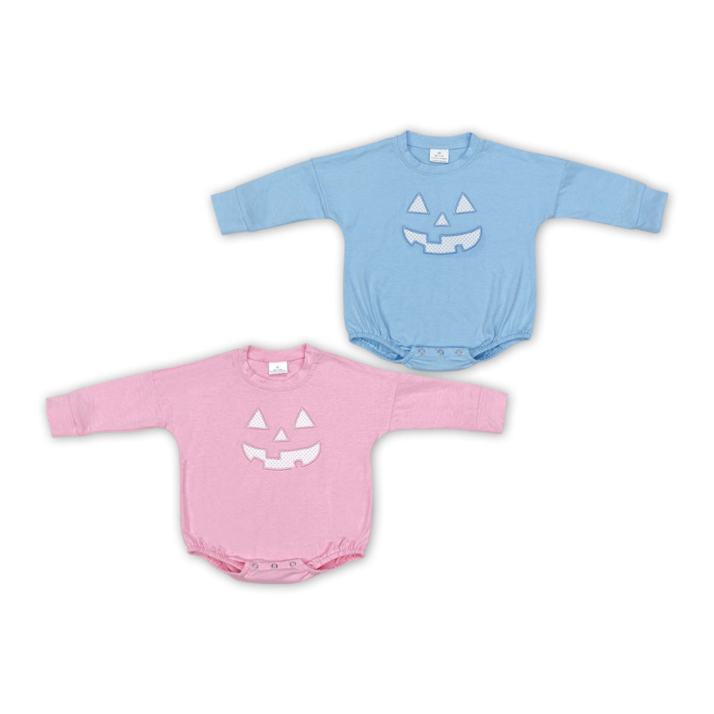 Ghost Face Embroidery Baby Halloween Matching Romper Sibling Wear