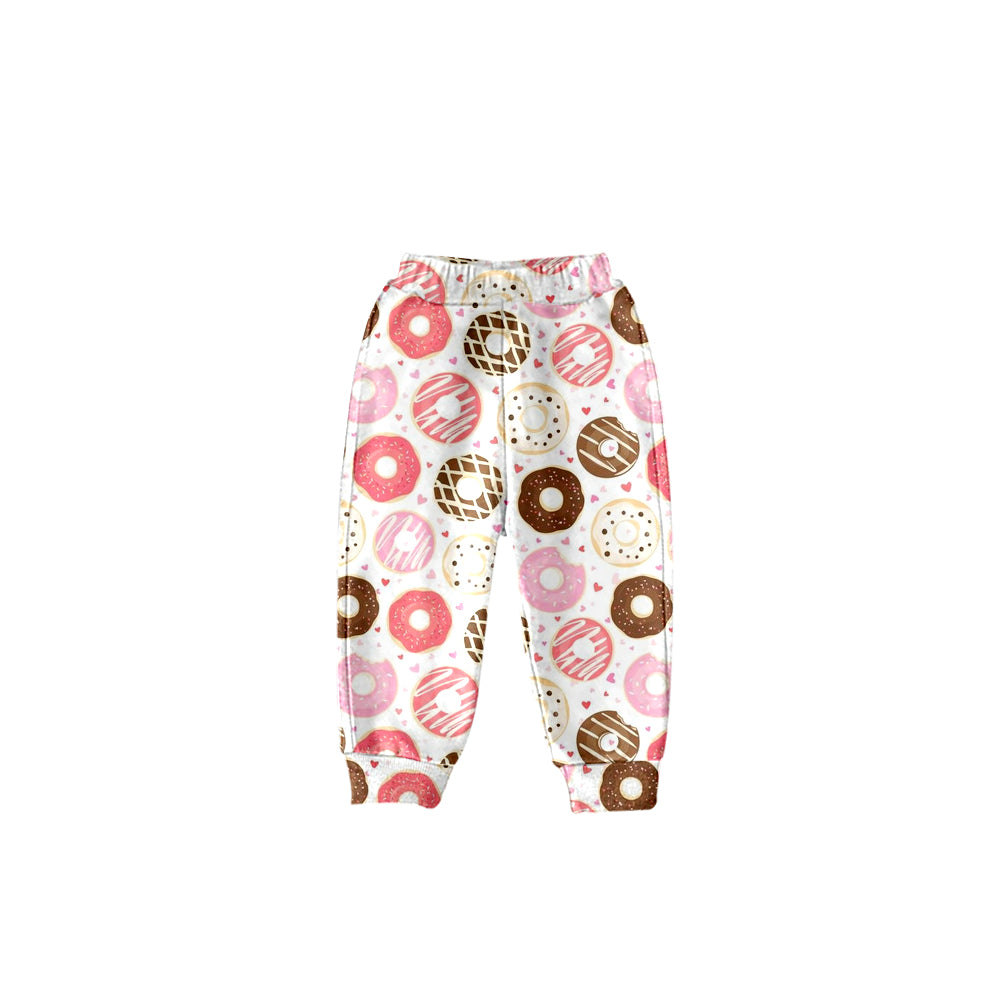 (Custom Design MOQ 5) Doughnut Heart Print Kids Valentine's Pants