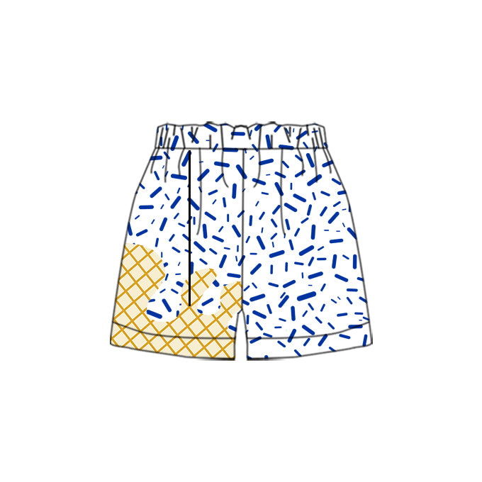 (Custom Design Preorder MOQ 5)  Team's White Sprinkles Print Boys Summer Swim Trunks