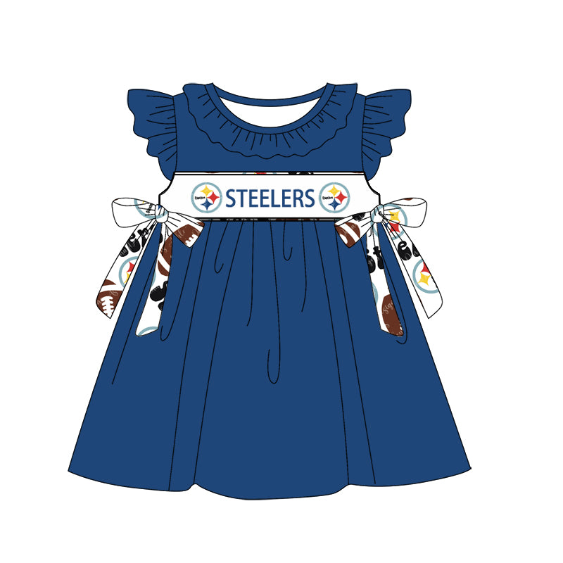 1.9(Custom Design Preorder MOQ 5 Each Design) Team's STEELERS Print Kids Summer Matching Clothes Sibling Wear