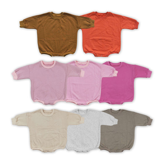 8 Colors Cotton Long Sleeve Baby Sweatshirt 0-3T Romper