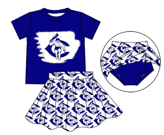 (Custom Design Preorder MOQ 5) Team's Carlsbad Top Skirts Shorts Girls Summer Clothes Sets
