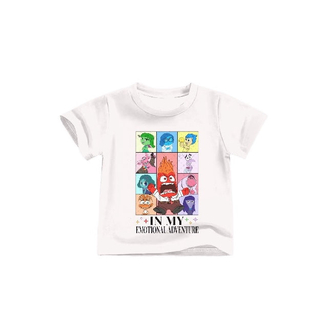 (Custom Design Preorder MOQ 5) Cartoon Figure Inside Out Print Girls Summer Tee Shirts Top