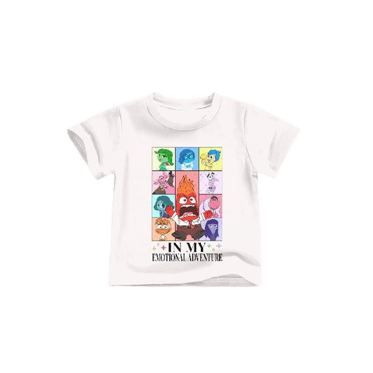 (Custom Design Preorder MOQ 5) Cartoon Figure Inside Out Print Girls Summer Tee Shirts Top