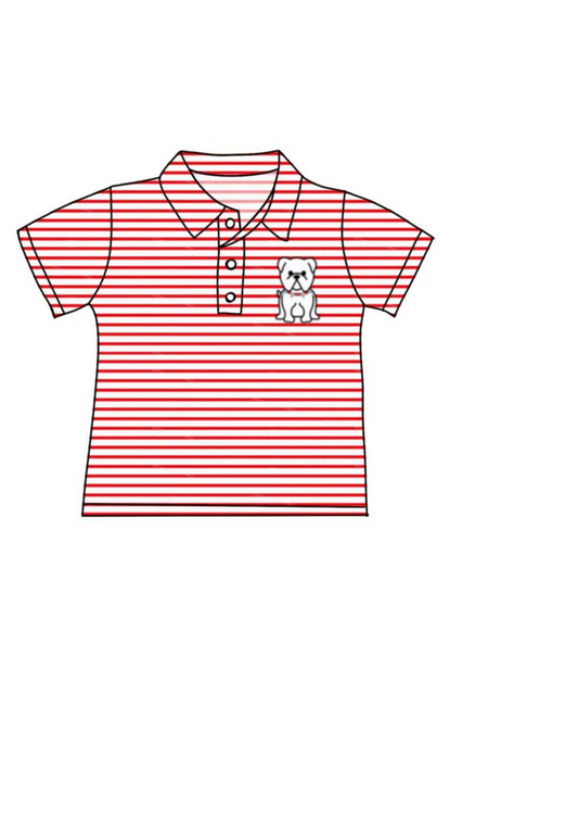 (Custom Design Preorder MOQ 5)  Team's Dog Print Boys Summer Polo Tee Shirts Top