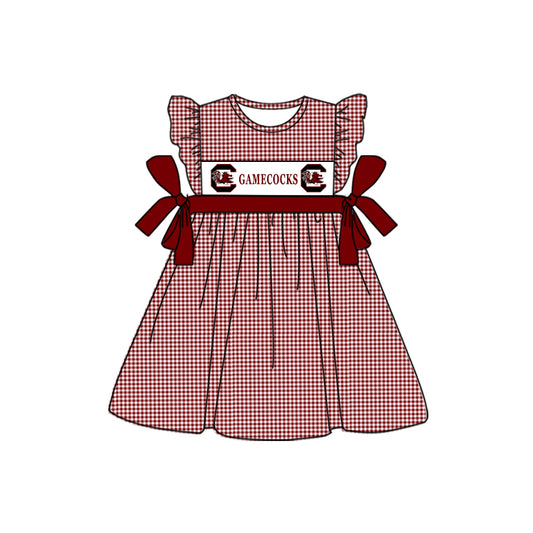 (Custom Design Preorder MOQ 5) Team's GAMECOCK Print Girls Knee Length Summer Dress