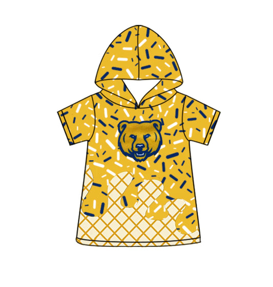 (Custom Design Preorder MOQ 5 Each Design) Team's Bear Sprinkles Print Hoodie Top Mom and Me Matching Clothes