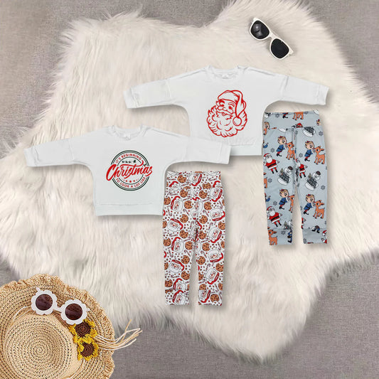 Christmas Santa Print Sibling Outfits