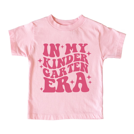 (Custom Design Preorder MOQ 5) IN MY Kindergarten Pink Print Girls Summer Tee Shirts Top