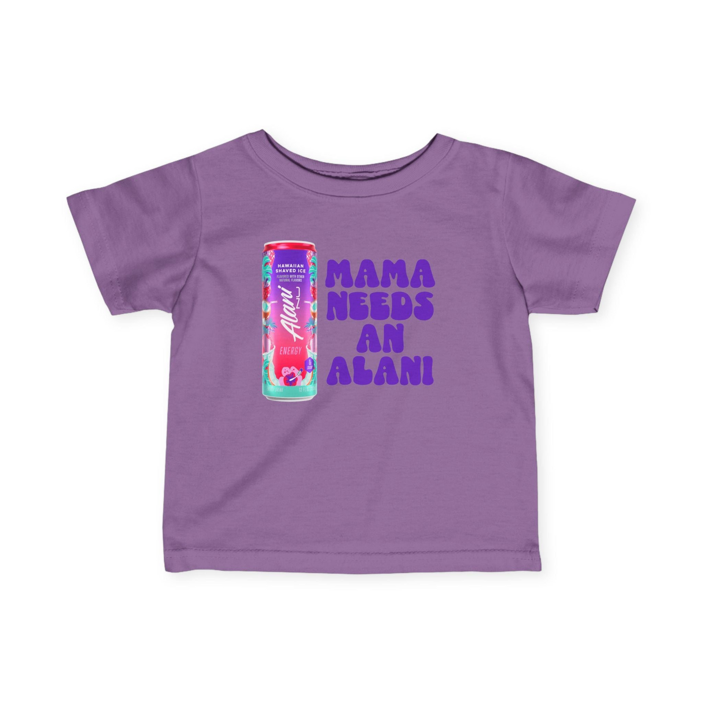 (Custom Design Preorder MOQ 5) MAMA NEEDS AN ALANI Purple Print Girls Summer Tee Shirts Top