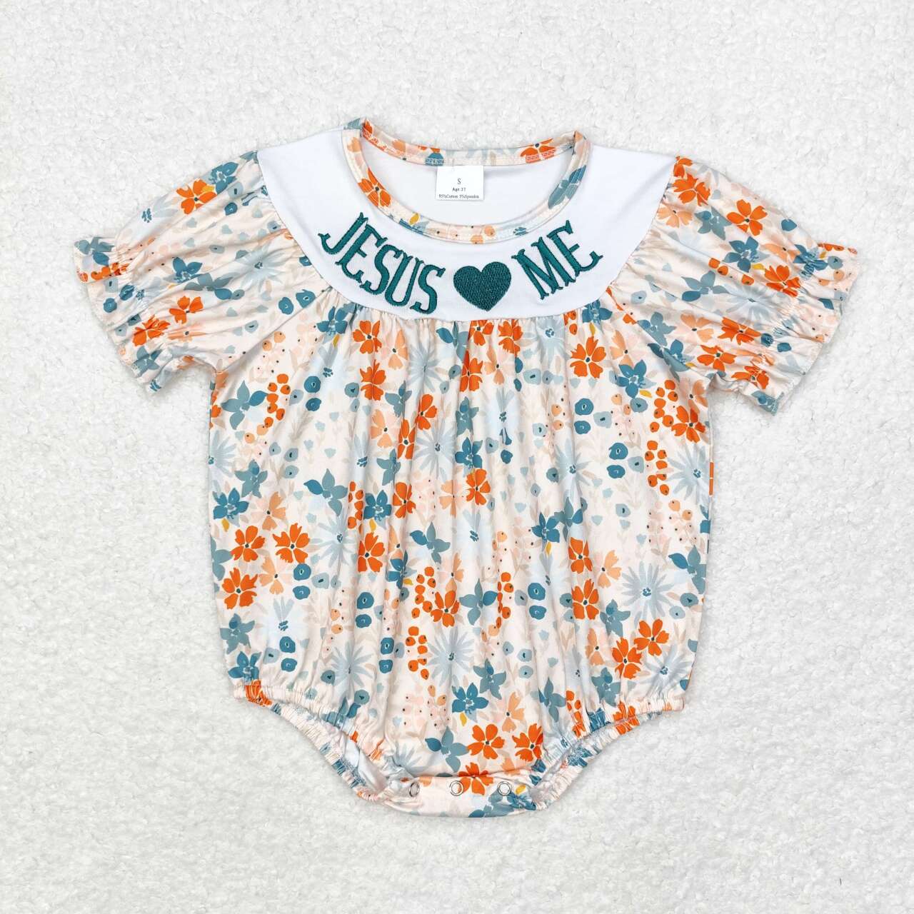 Jesus Love Me Embroidery Flowers Print Sisters Matching Clothes