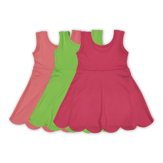 3 Colors Girls Summer Shorts Knee Length Yoga Dress