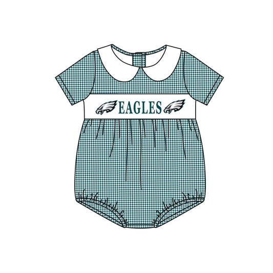 (Custom Design Preorder MOQ 5) Team's EAGLES Print Baby Boys Summer Romper