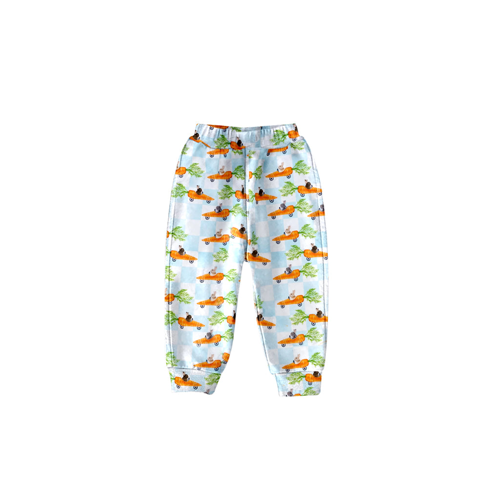 (Custom Design MOQ 5) NO.3 Bunny Carrot Truck Print Kids Easter Pants