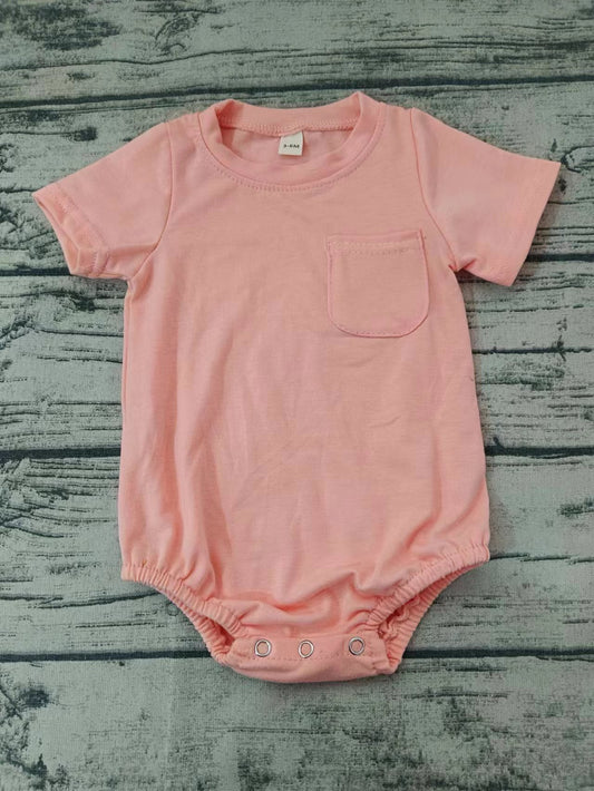 (Custom Design Preorder MOQ 5) Pink Color Baby Summer Romper