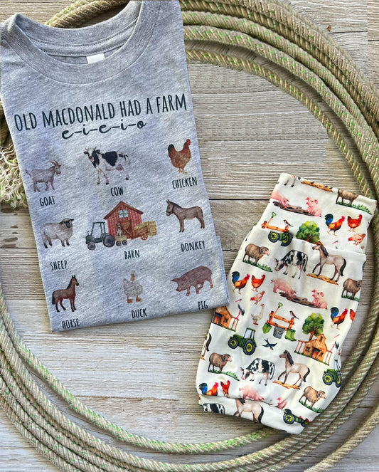 (Custom Design Preorder MOQ 5) Animals Shorts Boys Western Clothes Set