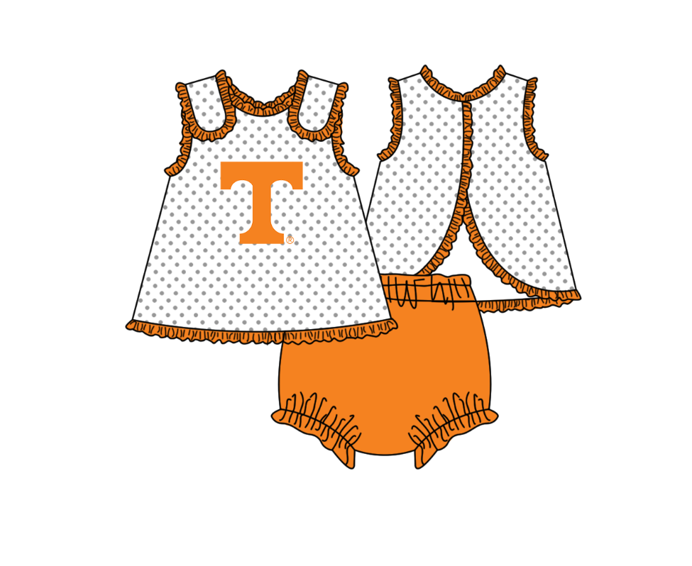 (Custom Design Preorder MOQ 5 Each Item) Team's Tennessee Print Kids Summer Matching Clothes Sibling Wear