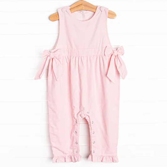 (Custom Design Preorder MOQ 5) Pink Color Baby Girls Summer Romper