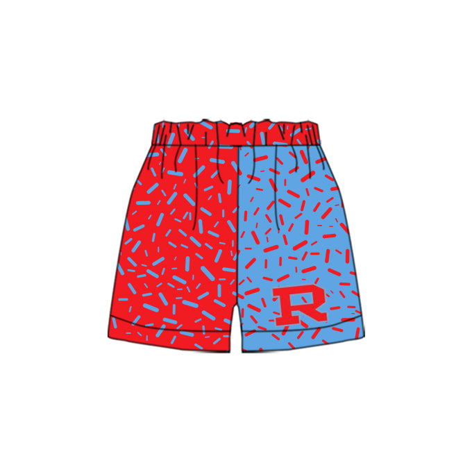 (Custom Design Preorder MOQ 5 Each Item) Team's R Sprinkles Print Summer Bottom Shorts Mom and Me Matching Clothes
