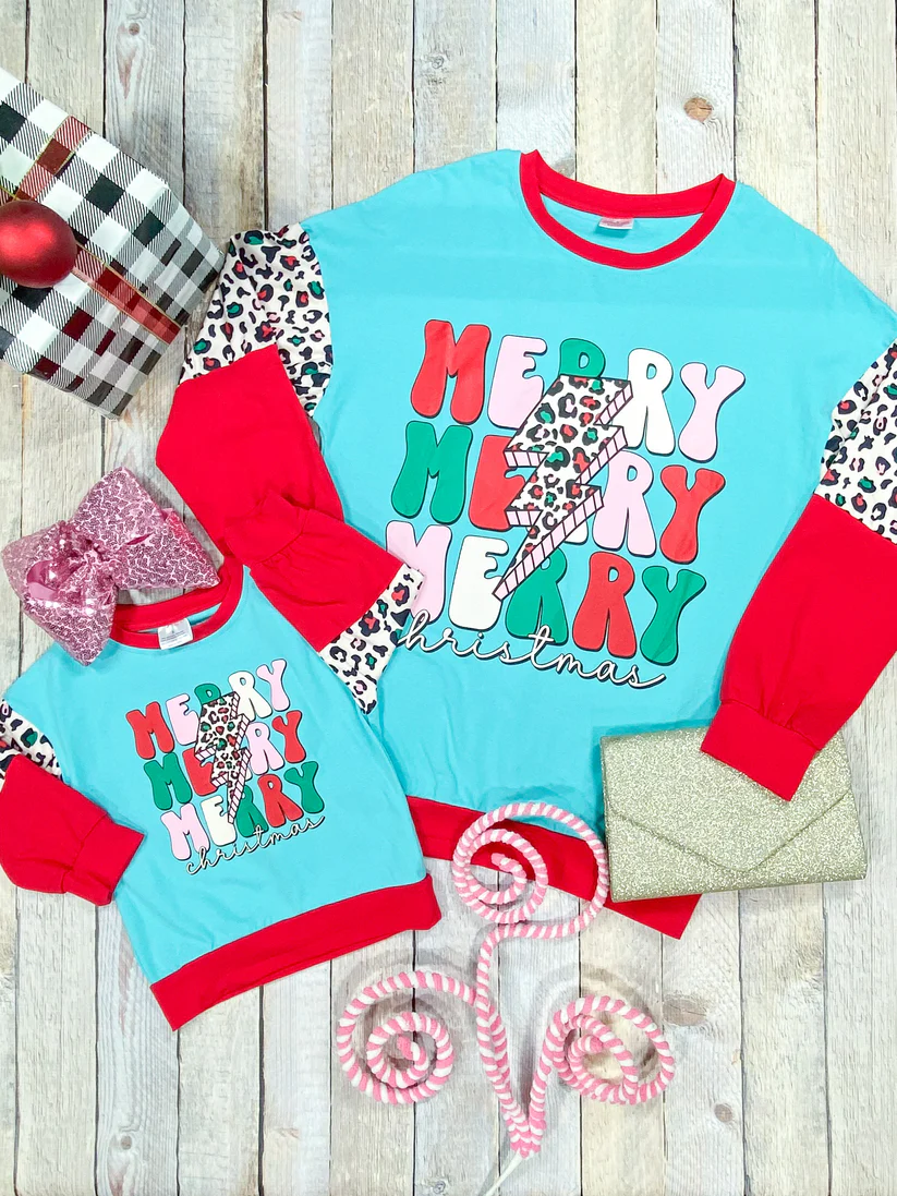 (Custom Design Preorder MOQ 5) Merry Christmas Print Boys Tee Shirts Top