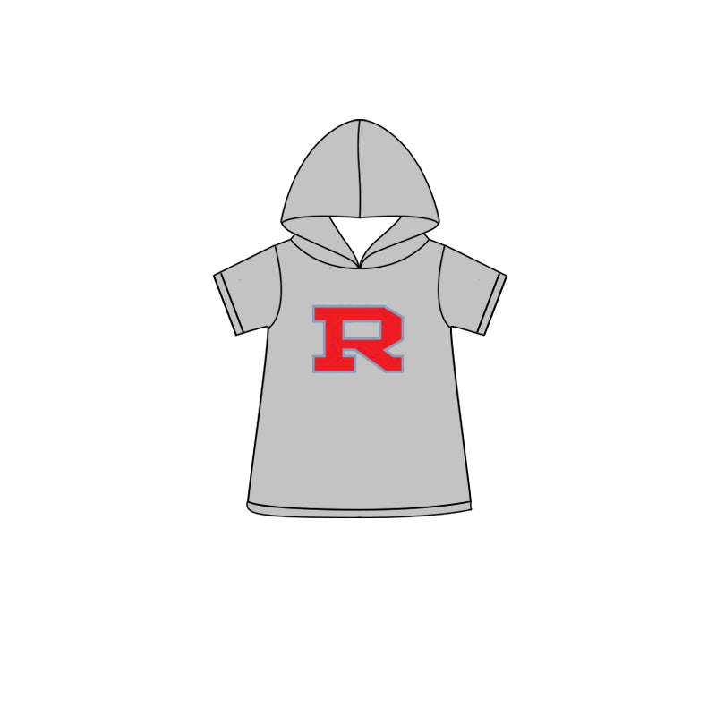 (Custom Design Preorder MOQ 5 Each Item)Team's R Grey Print Hoodie Top Mom and Me Matching Clothes
