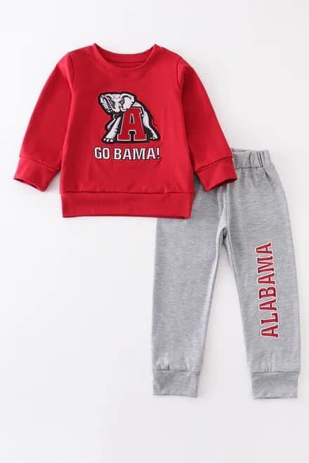 (Custom Design MOQ 5) NO.1 Grey A Football Team's Print Boys Clothes Set