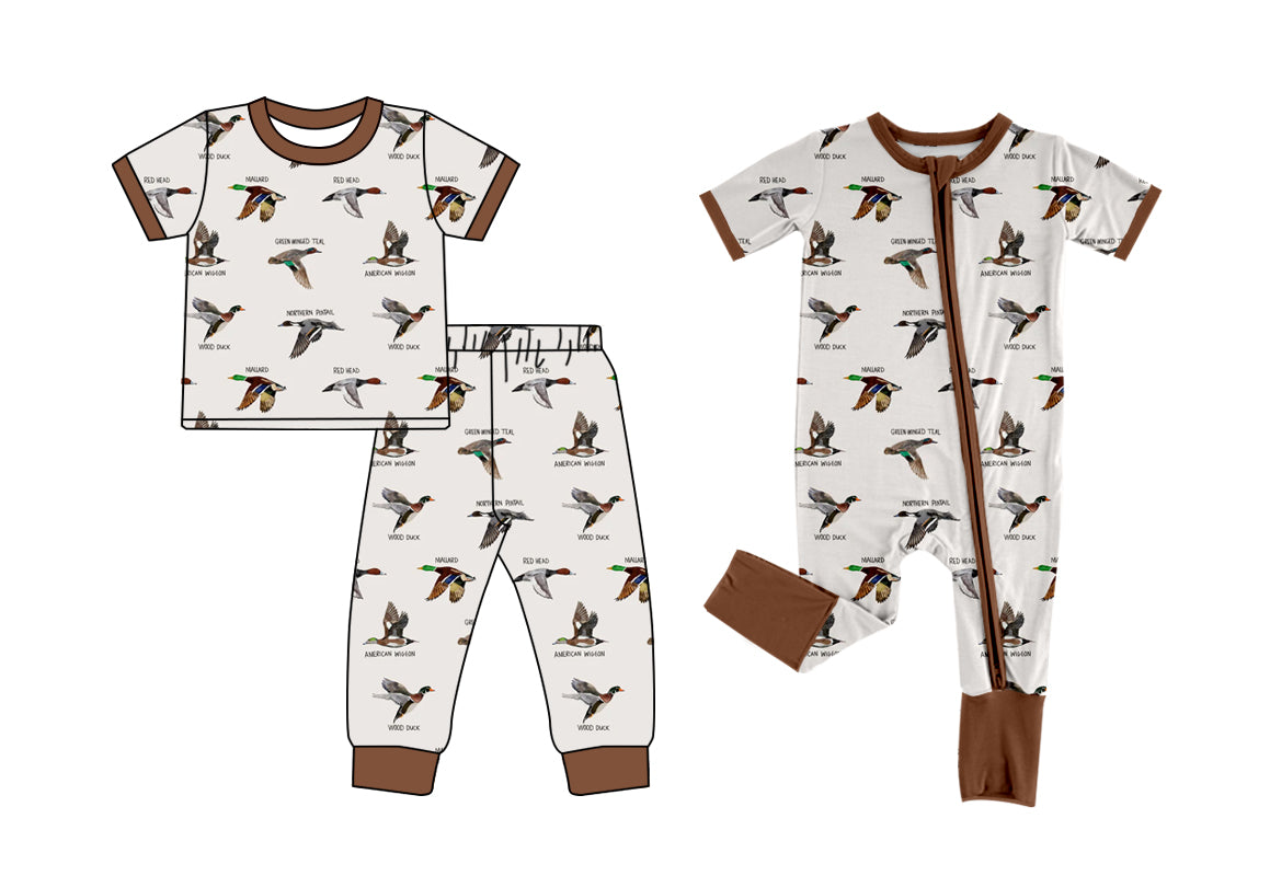 12.13(Custom Design Preorder MOQ 5 Each Design) Duck Print Kids Pajamas Matching Clothes Brothers Wear