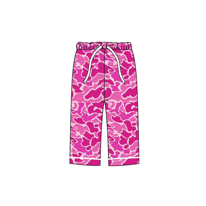 (Custom Design Preorder MOQ 5) Hotpink Camo Print Adult Pajamas Pants