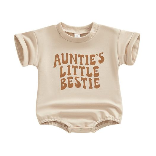(Custom Design Preorder MOQ 5) Little Bestie Baby Girls Summer Romper