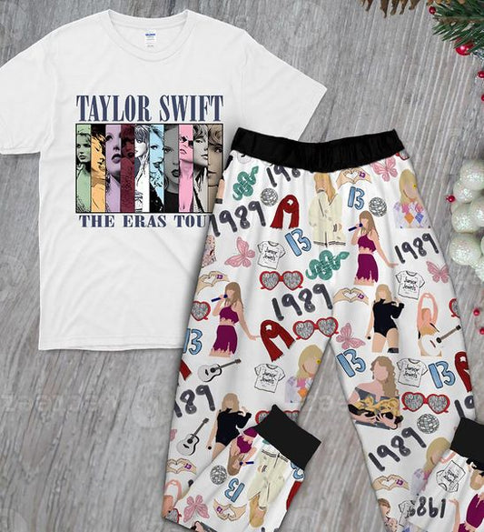 (Custom Design Preorder MOQ 5) White Singer Print Girls Clothes Set