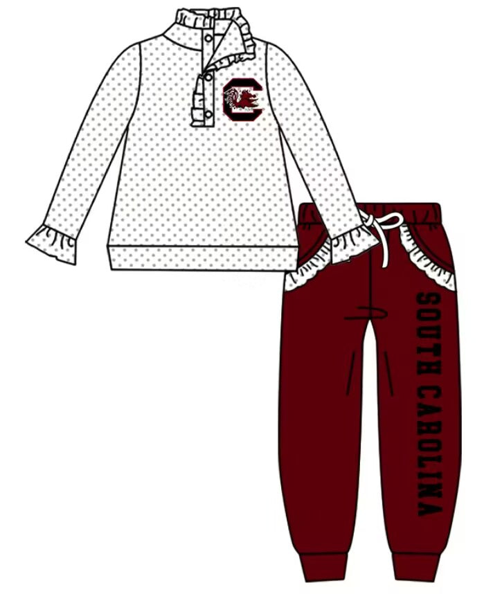 (Custom Design Preorder MOQ 5 Each Item)Team's Gamecock Print Sibling Matching Clothes