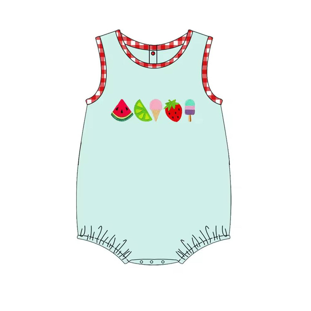 (Custom Design Preorder MOQ 5) Fruits Print Baby Boys Summer Romper