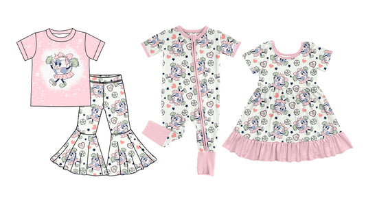 11.4(Custom Design Preorder MOQ 5 Each Design) Soccer Print Girls Summer Matching Clothes Sisters Wear