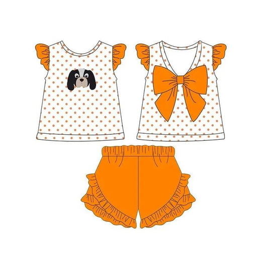 (Custom Design Preorder MOQ 5) Team's Tennessee Print Girls Summer Clothes Set