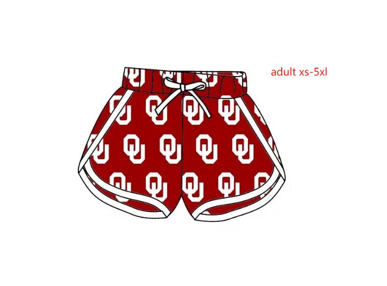 (Custom Design Preorder MOQ 5) Teanm's OU Print Adult Summer Shorts