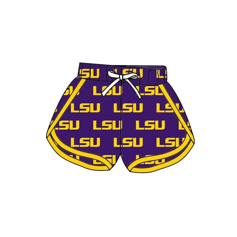 (Custom Design Preorder MOQ 5) Team's LSU Print Kids Summer Shorts