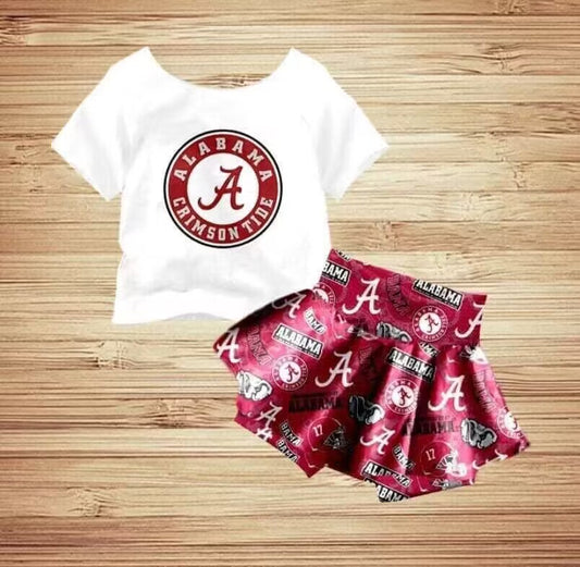 (Custom Design Preorder MOQ 5) Team's Alabama Print Boys Summer Clothes Set