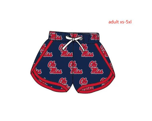 (Custom Design Preorder MOQ 5) Teanm's Ole Miss Print Adult Summer Shorts
