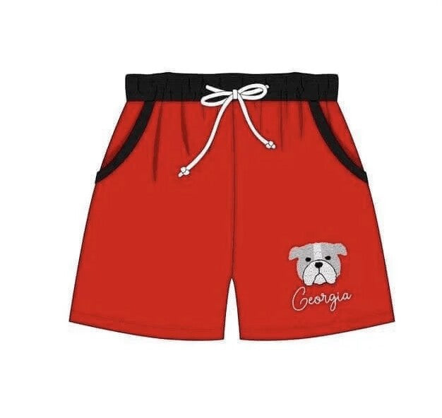 (Custom Design Preorder MOQ 5)  Team's Georgia Print Boys Swim Trunks