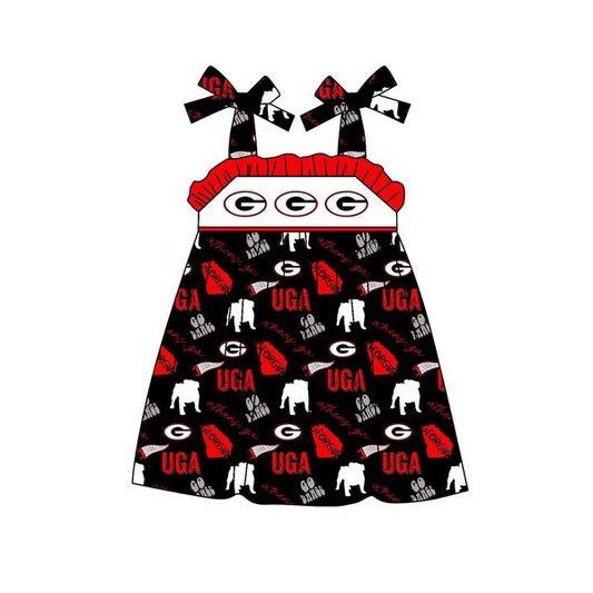 (Custom Design Preorder MOQ 5) Team's G Print Girls Knee Length Summer Dress