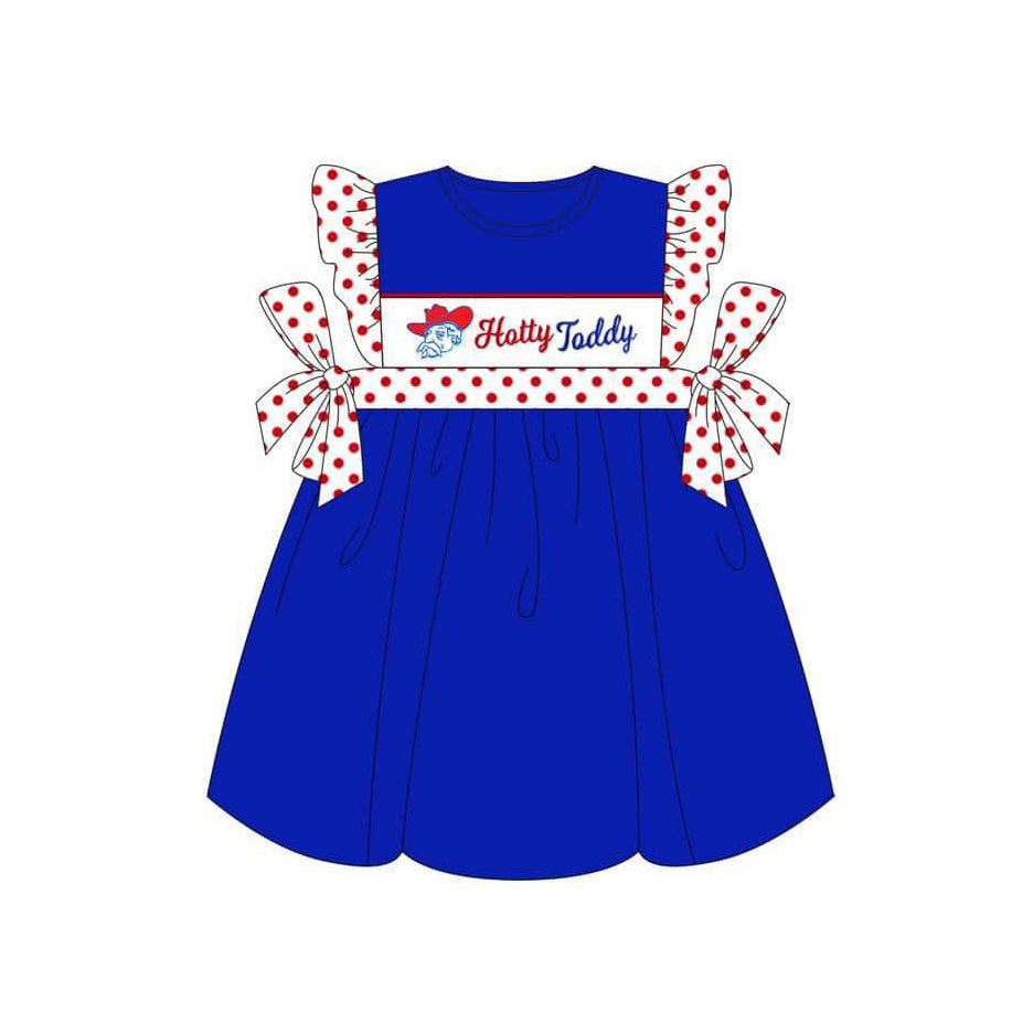 (Custom Design Preorder MOQ 5) Team's HOTTY TODDY Print Girls Knee Length Summer Dress