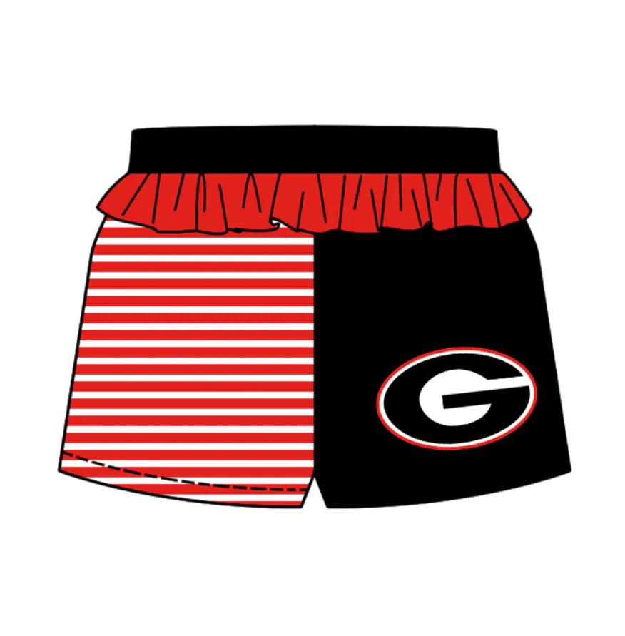 (Custom Design Preorder MOQ 5) Team's Georgia Stripes Print Girls Summer Bottom Shorts